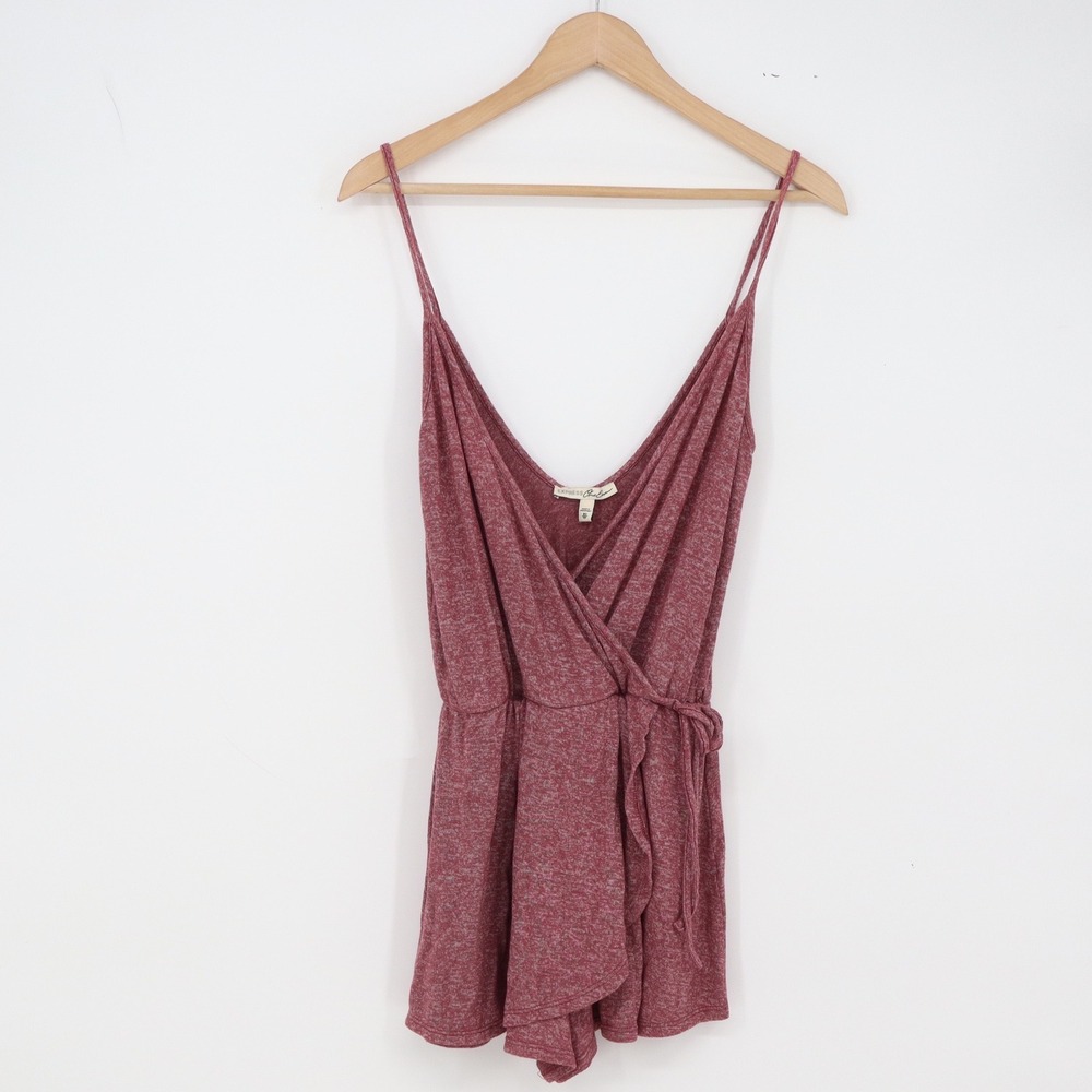 Express Romper Womens XS One Eleven Heathered Burgundy Spaghetti Strap Excellent